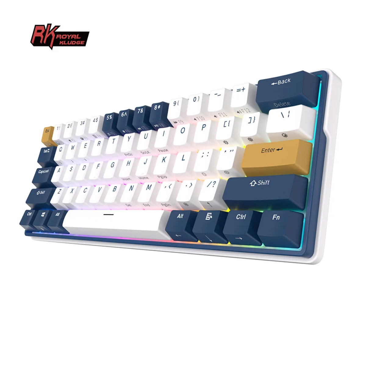 Tastatūra Royal Kludge RK61 Plus (Zila/Balta) - Image 3
