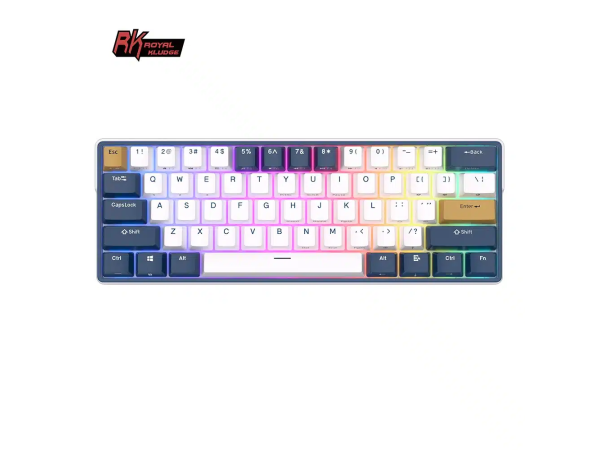 Tastatūra Royal Kludge RK61 Plus (Zila/Balta)