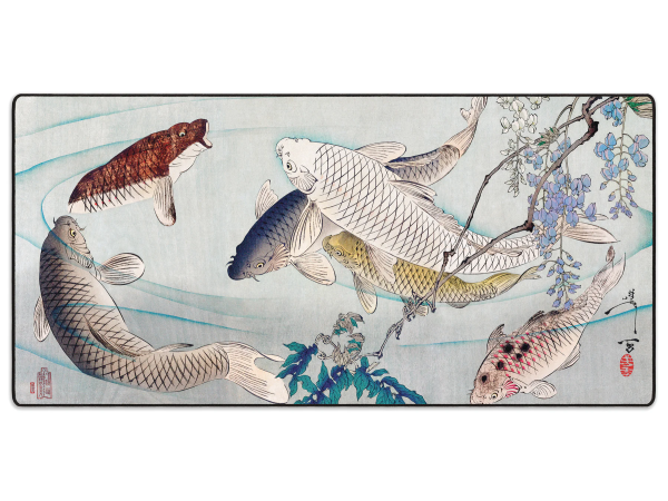 Коврик для мыши «LIT Mousepad» Carp with Wisteria, by Yoshitoshi (светлый)