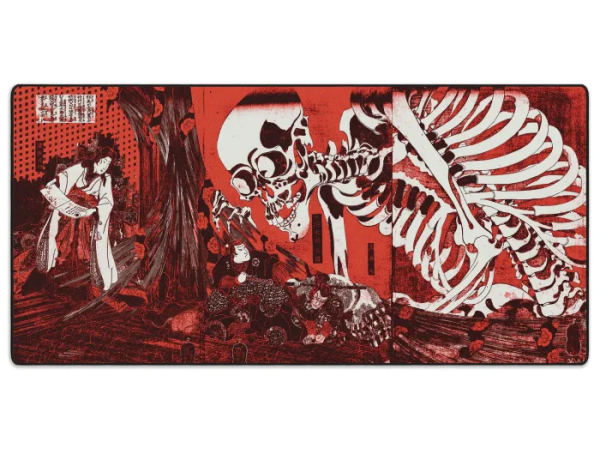 Коврик для мыши «LIT Mousepad» Skeleton Spectre, by Utagawa Kuniyoshi (красный)