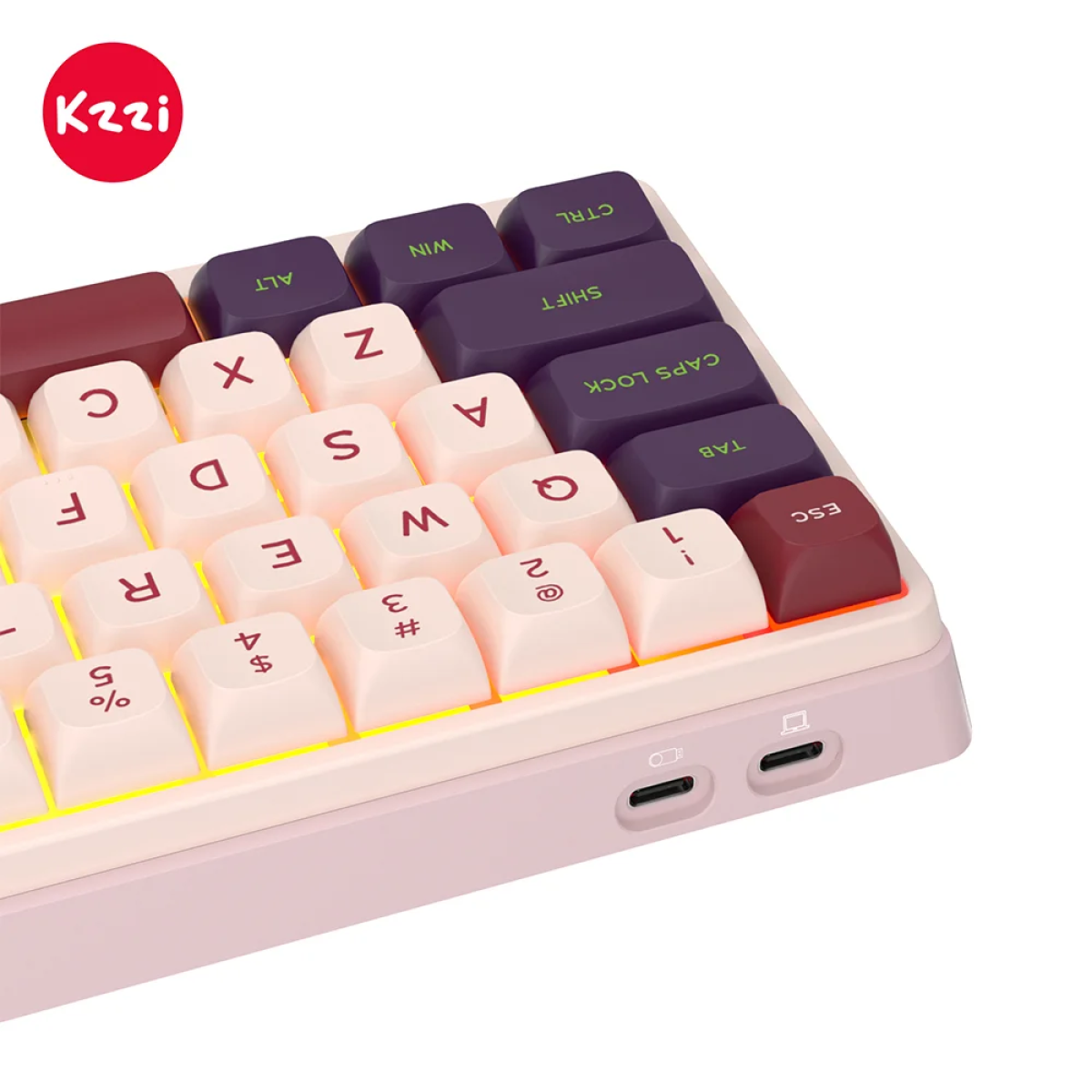 Tastatūra Royal Kludge KZZI K68 Pro (Nezuko Purple) - Image 5