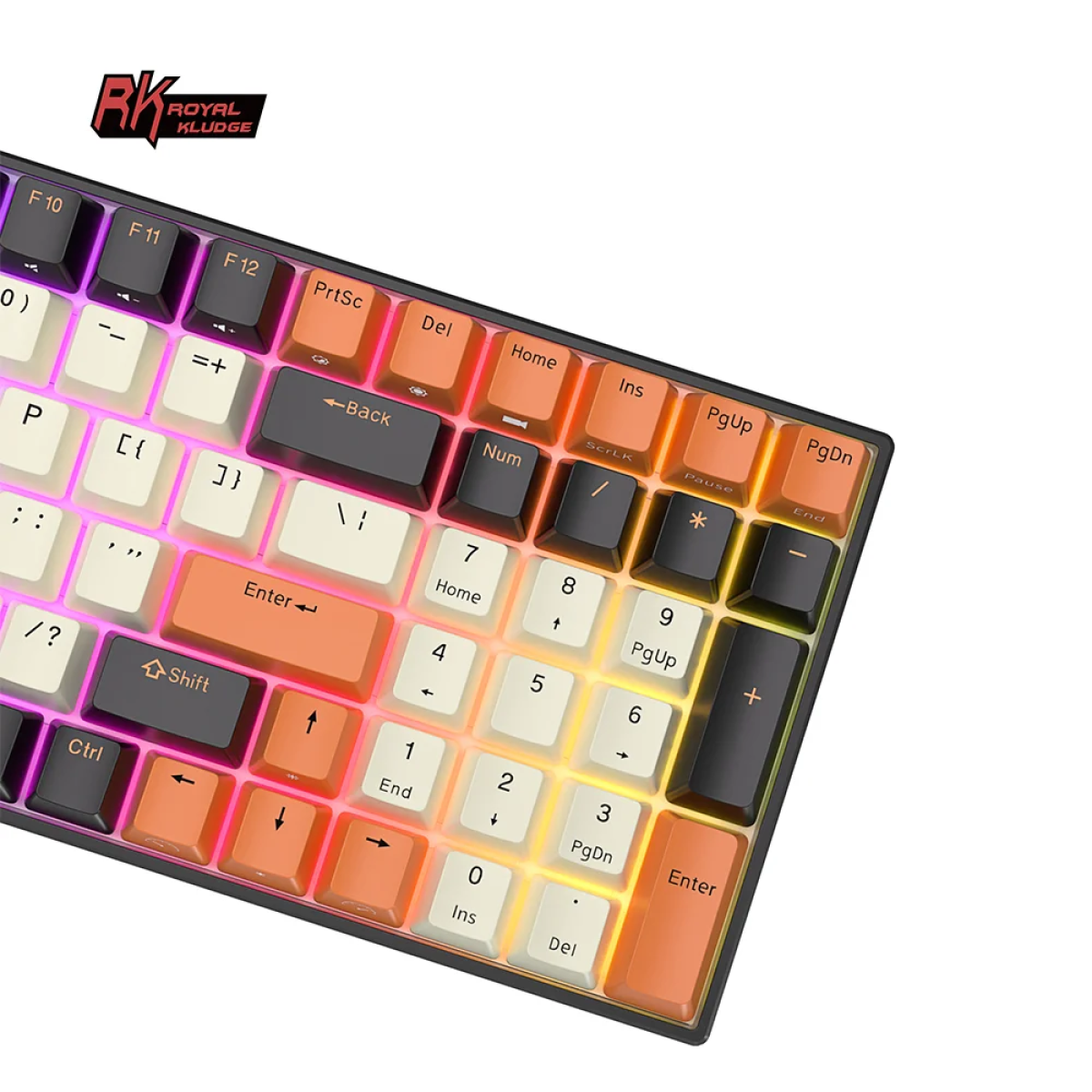 Клавиатура Royal Kludge RK100 (Чёрная/Оранжевая) — изображение 3