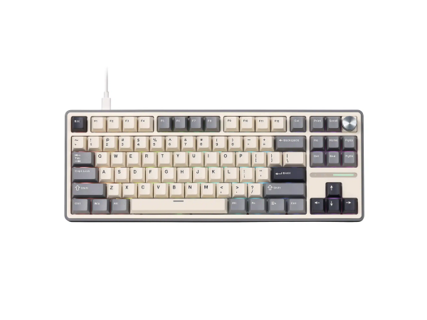 Tastatūra Royal Kludge R87 Pro (Balta/Pilka)