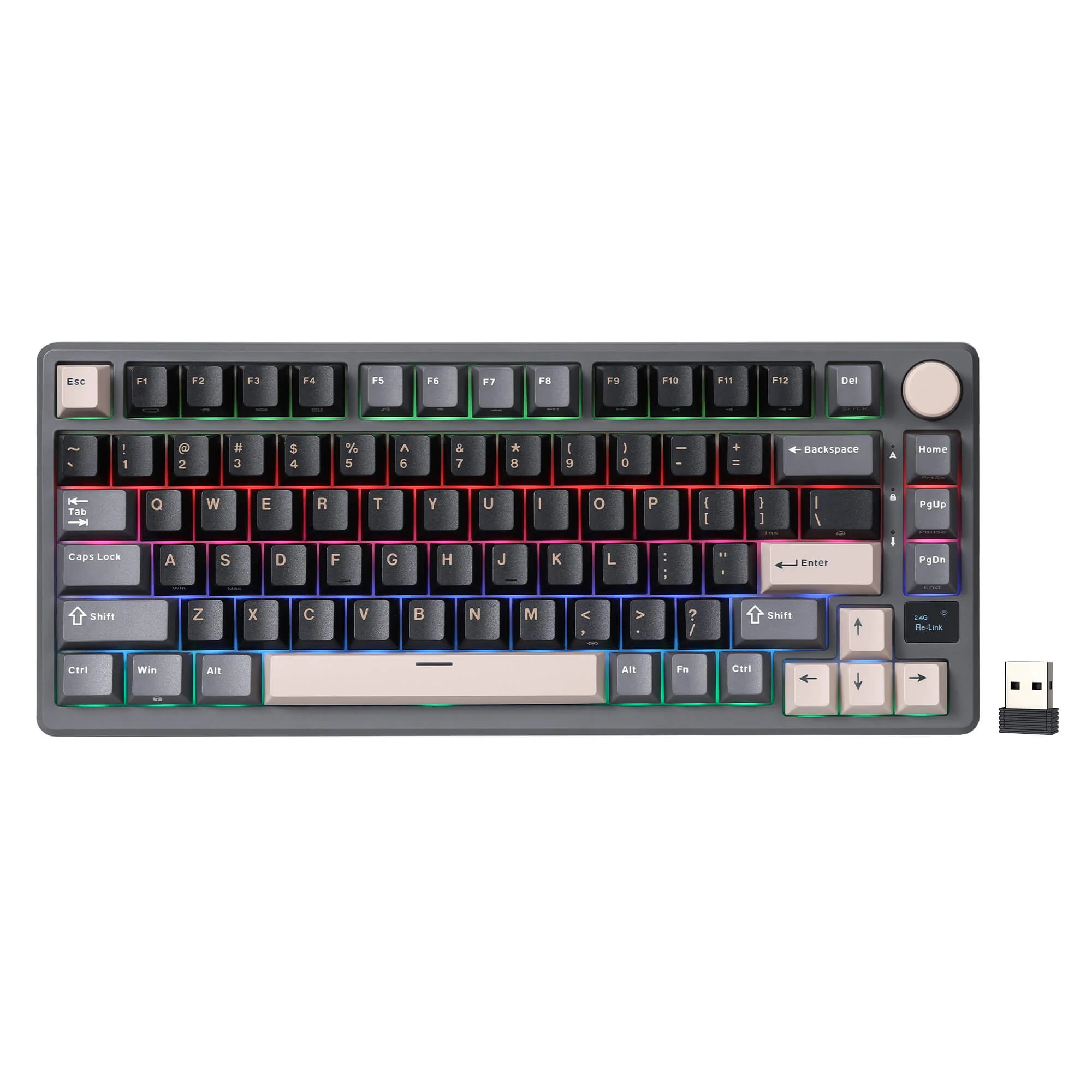 Tastatūra Royal Kludge RK M75 (Phantom)-klaviaturos.shop Клавиатура Royal Kludge RK M75 (Phantom) — изображение 1