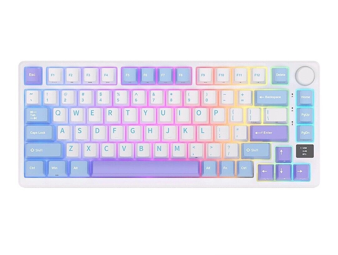 Klaviatura-Royal-Kludge-RK-M75-Taro-Milk-klaviaturos.shop Tastatūra Royal Kludge RK M75 (Taro Milk) - Image 1