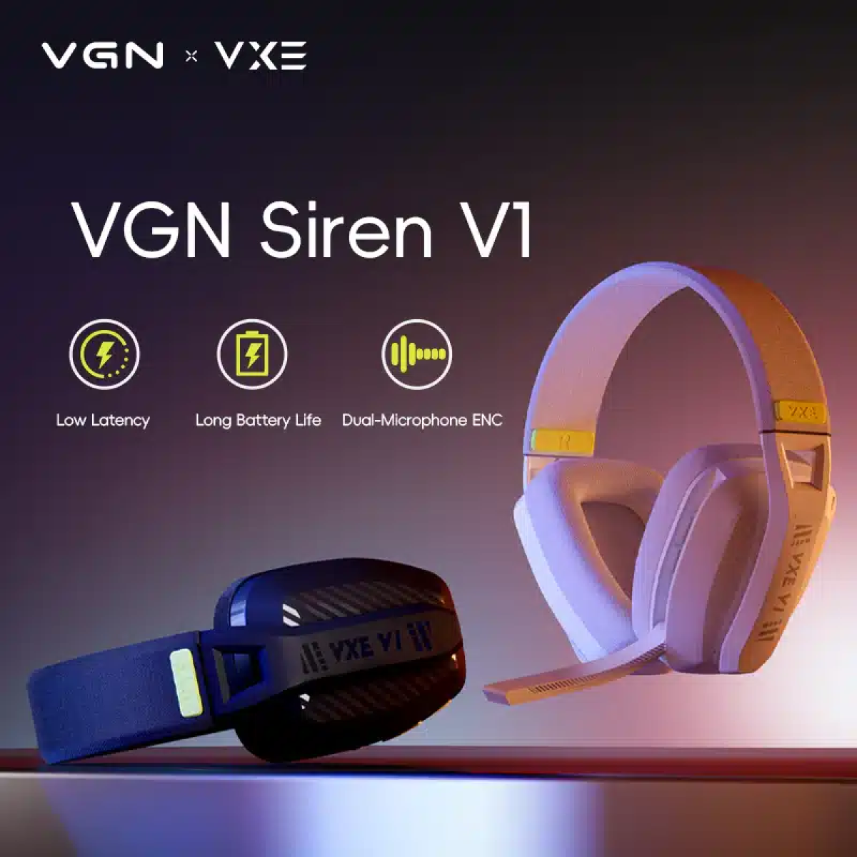 Bezvadu spēļu austiņas VGN VXE Siren V1 (melnas) - Image 3