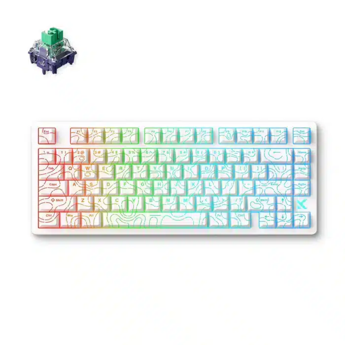 Tastatūra MCHOSE Jet 75 Magnētiskā Hall Effect (White Topographic) - Image 2