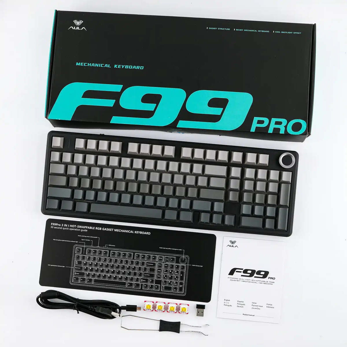 Tastatūra Aula F99 PRO (Melna) - Image 4