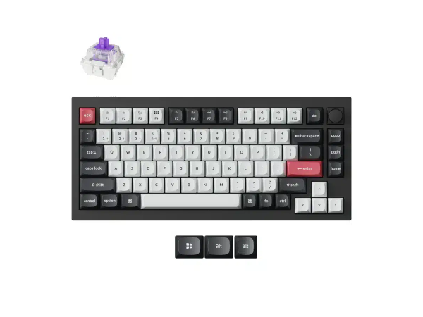 Клавиатура Keychron Q1 с магнитными переключателями Hall Effect (Carbon Black)