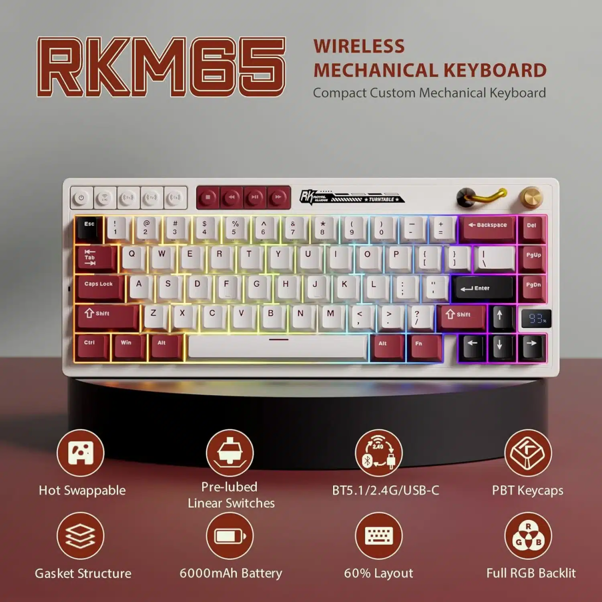 Tastatūra Royal Kludge M65 (Famicom) - Image 3