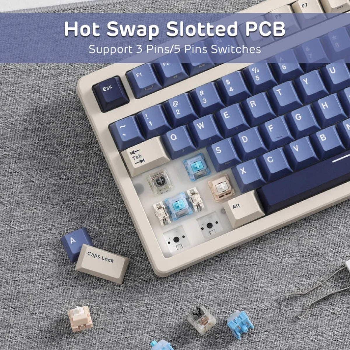 Tastatūra Royal Kludge S85 (Horizon Blue) - Image 5
