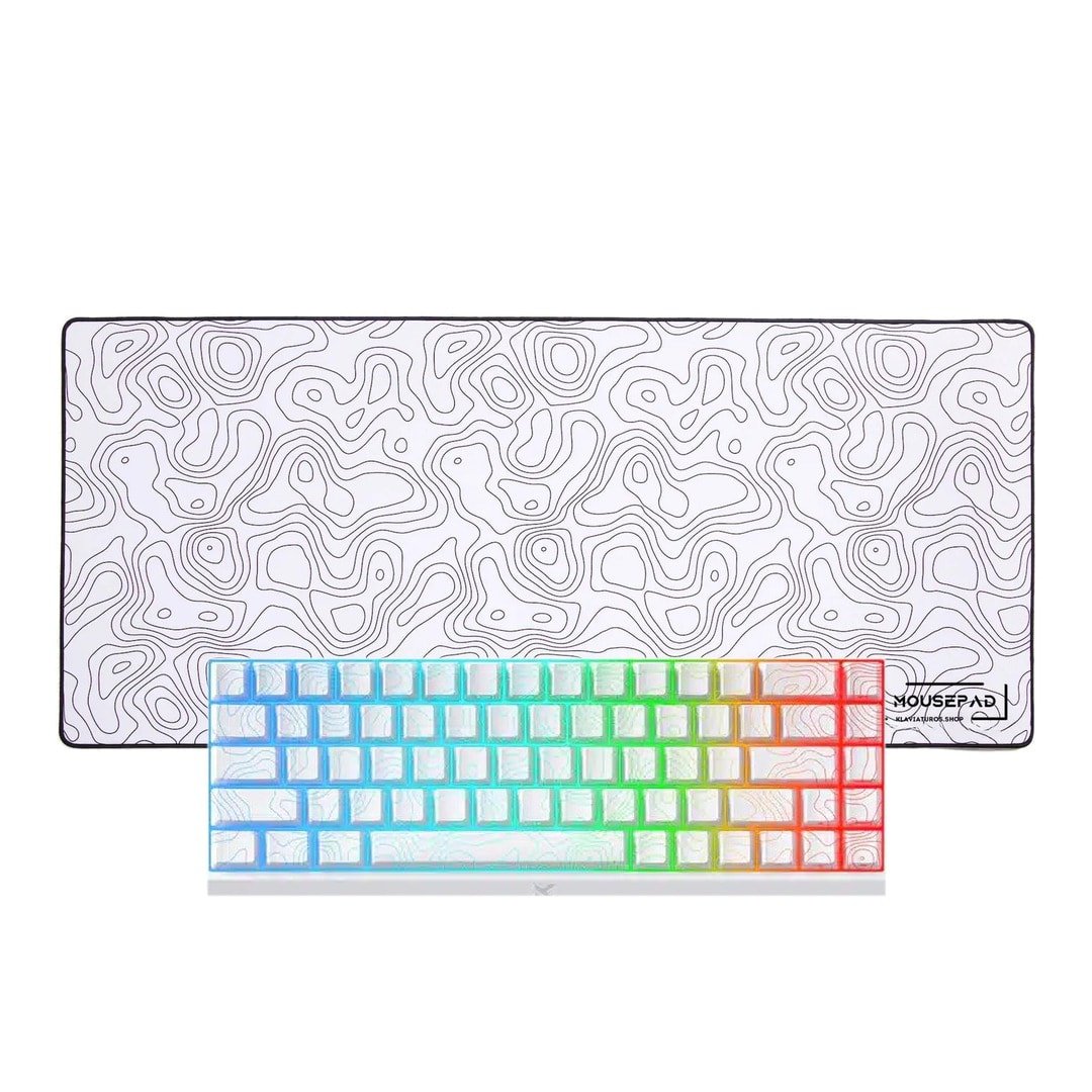 baltais-topogrāfiskais-spēļu-komplekts-mchose-ace--hall-effect-lit-mousepad-white-topographic Белый топографический игровой комплект — MCHOSE Ace 68 Hall Effect + «LIT Mousepad» White Topographic — изображение 1