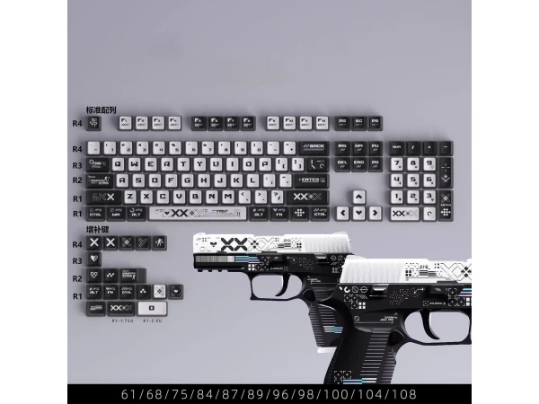 Keycaps для клавиатуры HZGAMER (Чёрные/Белые)