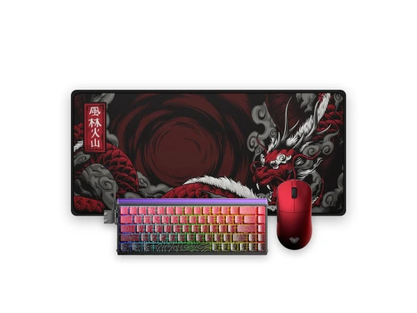 Sarkans spēļu komplekts - Aula Hero 68 Hall Effect + AULA V9 ULTRA + “LIT Mousepad” Dragon